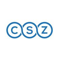 création de logo de lettre csz sur fond noir. concept de logo de lettre initiales créatives csz. conception de lettre csz. vecteur