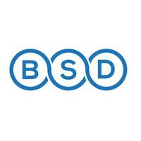 création de logo de lettre bsd sur fond blanc. concept de logo de lettre initiales créatives bsd. conception de lettre bsd. vecteur