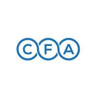 création de logo de lettre cfa sur fond blanc. concept de logo de lettre initiales créatives cfa. conception de lettre cfa. vecteur