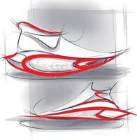 croquis de chaussures de sport baskets, chaussures vecteur