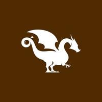 logo dragon avec illustration vectorielle de viande vecteur