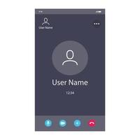 modèle d'écran d'appel téléphonique pour vidéoconférence vecteur