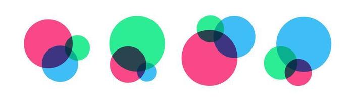modèle de diagramme de venn ensemble infographique style coloré de trois cercles vecteur