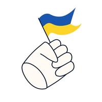 main tenir l'illustration du drapeau de l'ukraine vecteur