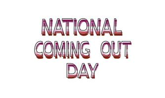 journée nationale de sortie le 11 octobre lettrage en couleur sur fond blanc. lesbienne. lgbt csd pride, concept de droits, emblème de l'égalité. logo, carte, impression, conception d'affiche