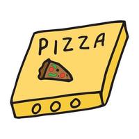 illustration vectorielle de boîte à pizza dans un style doodle vecteur
