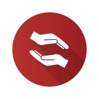 icône de glyphe d'ombre portée du design plat de charité. don. zakat islamique. coup de main. l'aumône. illustration vectorielle silhouette