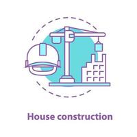 icône de concept de construction de maison. illustration de la ligne mince de l'idée de développement du bâtiment. dessin de contour isolé de vecteur