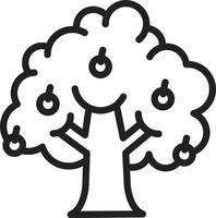 icône de ligne d'arbre fruitier vecteur
