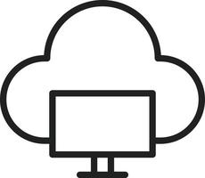 icône de ligne de système cloud vecteur