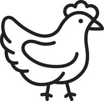icône de ligne de poulet vecteur