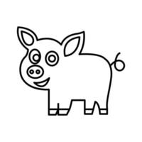 icône de vecteur animal cochon qui convient au travail commercial et le modifie ou le modifie facilement