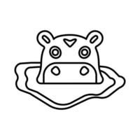 icône de vecteur animal hippopotame qui convient au travail commercial et le modifie ou le modifie facilement
