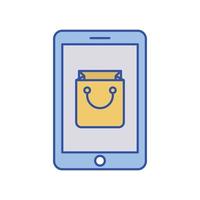 icône vectorielle de l'application d'achat en ligne qui convient au travail commercial et la modifie ou la modifie facilement vecteur