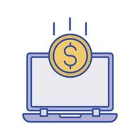 icône de vecteur dollar pour ordinateur portable qui convient au travail commercial et le modifie ou le modifie facilement