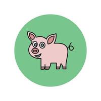 icône de vecteur animal cochon qui convient au travail commercial et le modifie ou le modifie facilement