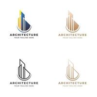 création de logo d'architecture de bâtiment vecteur