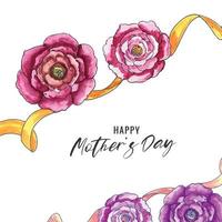 concept de carte de fête des mères heureuse conception de fleurs vecteur