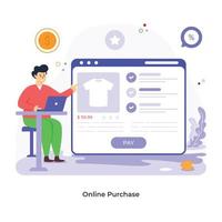 illustration plate d'achat en ligne avec évolutivité vecteur