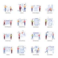 collection tendance d'illustrations plates de services web vecteur