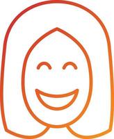 style d'icône de femmes souriantes vecteur
