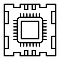 style d'icône de microprocesseur vecteur