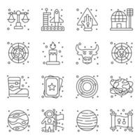 icônes linéaires d'astronomie et d'astrologie vecteur