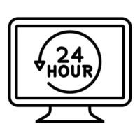 style d'icône de nouvelles 24 heures sur 24 vecteur