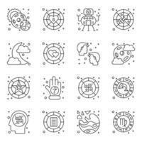 ensemble d'icônes linéaires de l'horoscope du zodiaque vecteur
