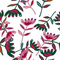 doodle art motif floral sans couture. fond d'écran de fleurs folkloriques. joli imprimé petites fleurs. vecteur