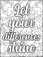 page de coloriage de citations de motivation. page de coloriage de citations inspirantes. page de coloriage de citations positives. ondes positives. mot de motivation de motivation. typographie motivationnelle. vecteur