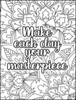 page de coloriage de citations de motivation. page de coloriage de citations inspirantes. page de coloriage de citations positives. ondes positives. mot de motivation de motivation. typographie motivationnelle. vecteur