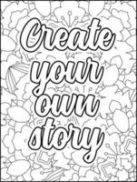 page de coloriage de citations de motivation. page de coloriage de citations inspirantes. page de coloriage de citations positives. ondes positives. mot de motivation de motivation. typographie motivationnelle. vecteur