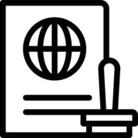 illustration vectorielle de passeport timbre sur un background.symboles de qualité premium. icônes vectorielles pour le concept et la conception graphique. vecteur