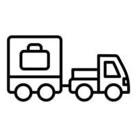 style d'icône de camion à bagages vecteur