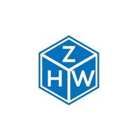 création de logo de lettre zhw sur fond blanc. concept de logo de lettre initiales créatives zhw. conception de lettre zhw. vecteur
