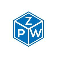 conception de lettre zpw. création de logo de lettre zpw sur fond blanc. concept de logo de lettre initiales créatives zpw. conception de lettre zpw. vecteur