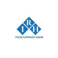 création de logo de lettre irh sur fond blanc. concept de logo de lettre initiales créatives irh. conception de lettre irh. vecteur