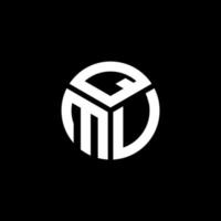 création de logo de lettre qmu sur fond noir. concept de logo de lettre initiales créatives qmu. conception de lettre qmu. vecteur