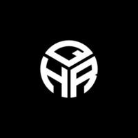 création de logo de lettre qhr sur fond noir. concept de logo de lettre initiales créatives qhr. conception de lettre qhr. vecteur