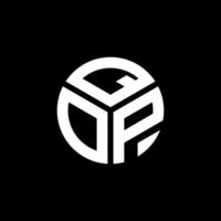 création de logo de lettre qop sur fond noir. concept de logo de lettre initiales créatives qop. conception de lettre qop. vecteur