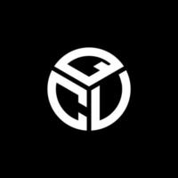 création de logo de lettre qcu sur fond noir. concept de logo de lettre initiales créatives qcu. conception de lettre qcu. vecteur