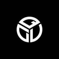 création de logo de lettre qdu sur fond noir. concept de logo de lettre initiales créatives qdu. conception de lettre qdu. vecteur
