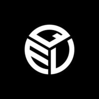 création de logo de lettre qeu sur fond noir. concept de logo de lettre initiales créatives qeu. conception de lettre qeu. vecteur