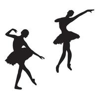 silhouette de danseuse de ballet vecteur