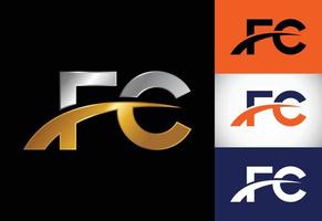 lettre initiale vecteur de conception de logo fc. symbole de l'alphabet graphique pour l'identité de l'entreprise