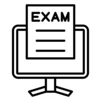 style d'icône d'examen en ligne vecteur