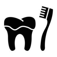 nettoyer les dents avec le style d'icône de brosse vecteur