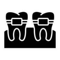 style d'icône d'accolades dentaires vecteur