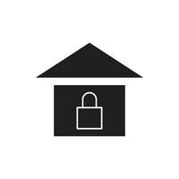 silhouette vecteur de verrouillage à la maison pour l'icône de symbole de site Web